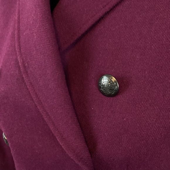 SOLD! Banana Republic Double Breasted Plum Wool Blend Military Jacket - Picture 3 of 13